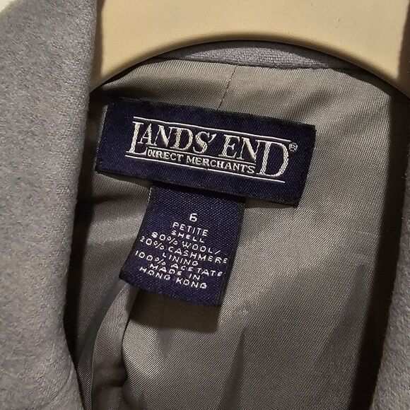 Women's Land's End Cashmere Wool Mid Gray Blazer, Size 6P - Picture 2 of 2